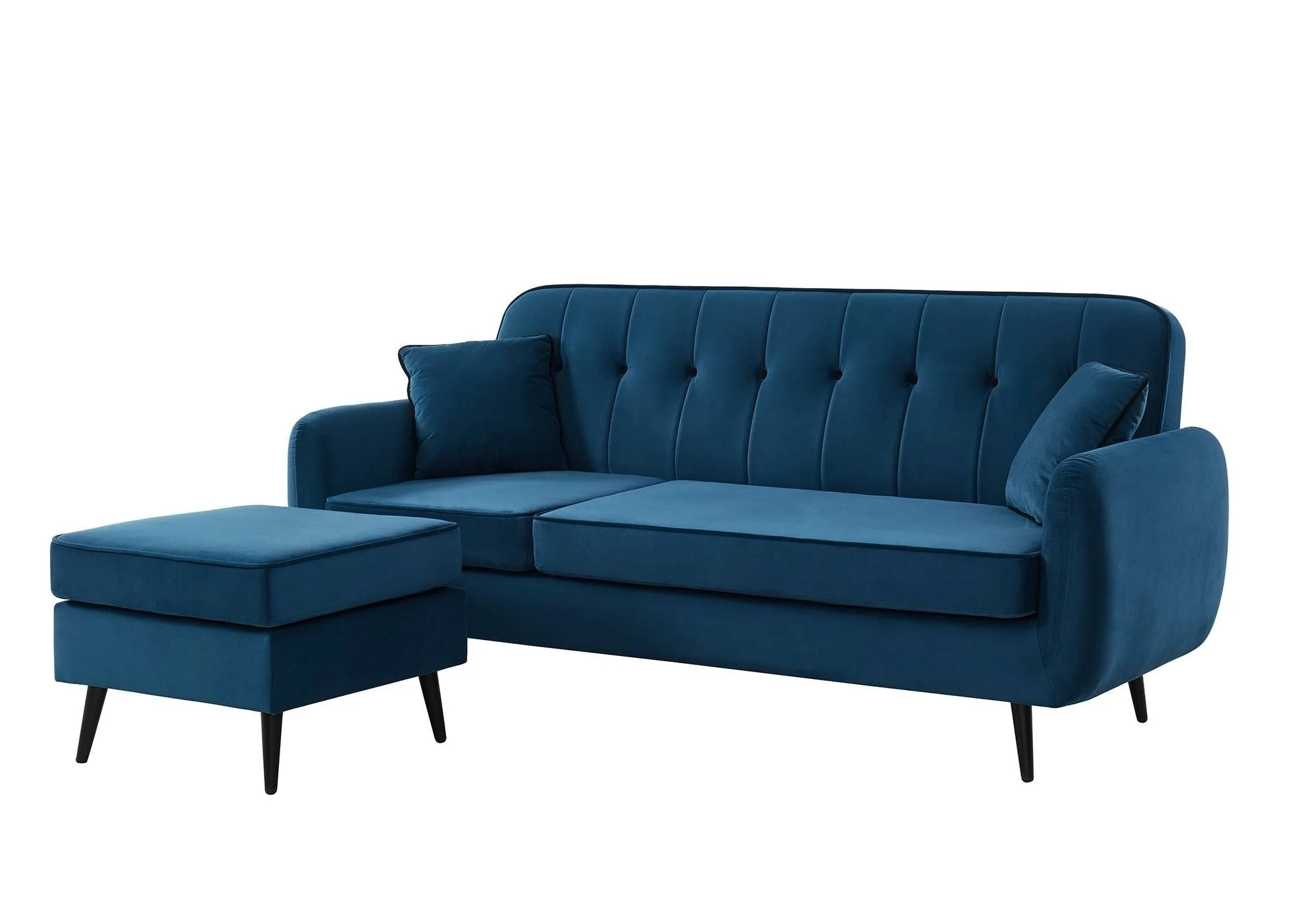 Corner Sectional Sofa - Bleu/Noir