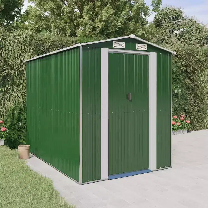 VidaXL Galvanized Steel Garden Shed for Outdoor Storage