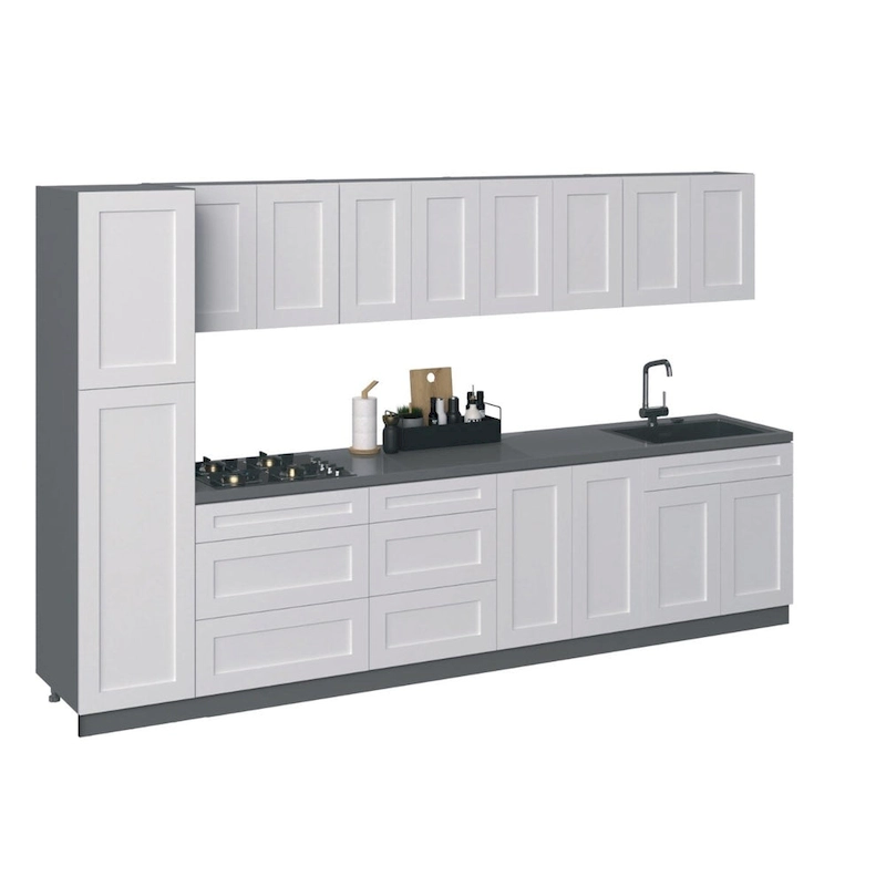 Kitchen Elegant Collection White Matte Color Base Size 11Ft Wide - 135x24