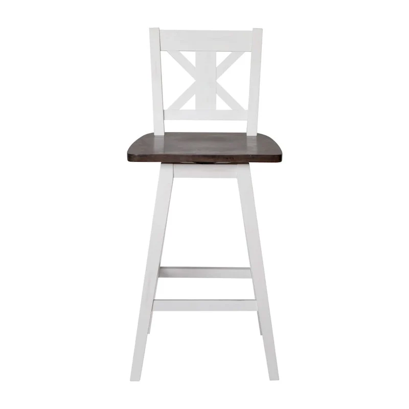 Modern Farmhouse Wooden Swivel Counter Stool