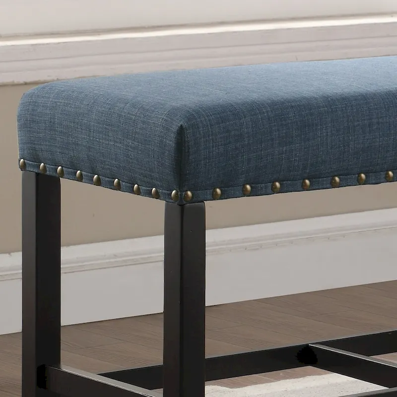 Fabric Counter Height Dining Bench with Nailhead Trim
