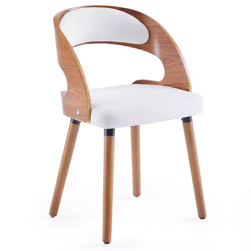 GDFStudio Sungmin Modern Wooden Upholstered Dining Chairs with Curved Backrest (Set of 2)