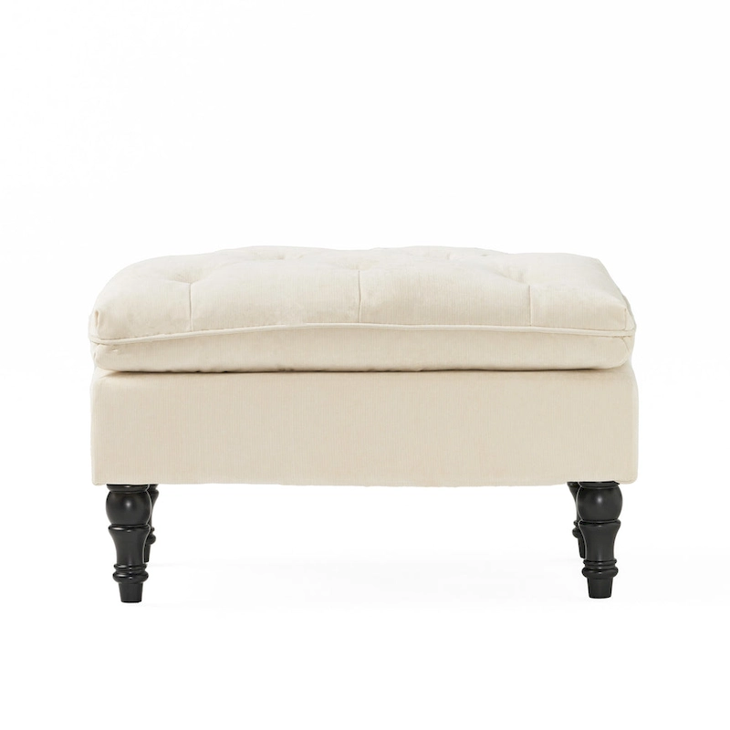 Jeremy Modern Tufted Fabric Pillow Top Ottoman by Christopher Knight Home