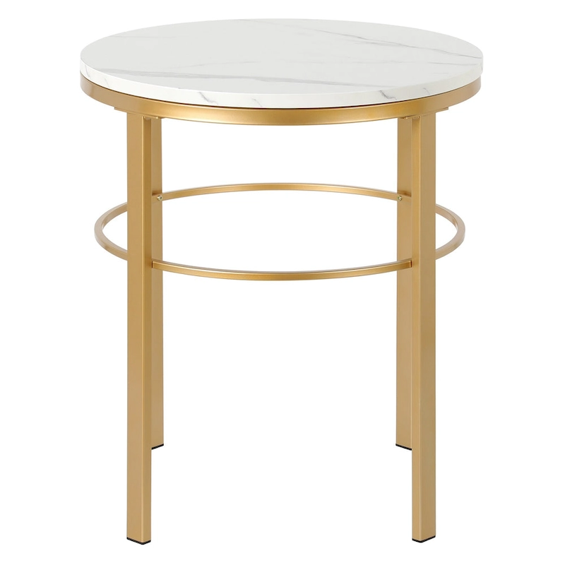 Gaia 20 Wide Round Side Table with Faux Marble Top