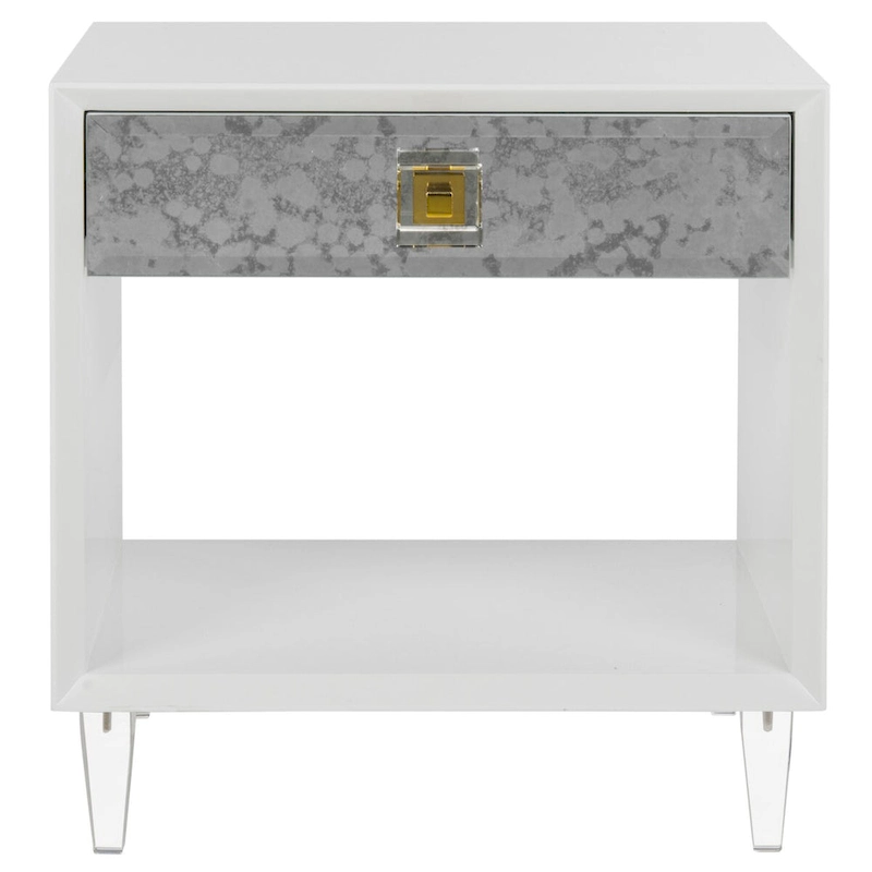 SAFAVIEH Couture Myrthe Eglomise Side Table- White - 24
