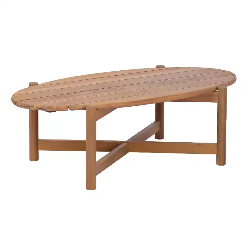 Christopher Knight Home Nada Modern Patio Acacia Coffee Table with Slatted Oval Design