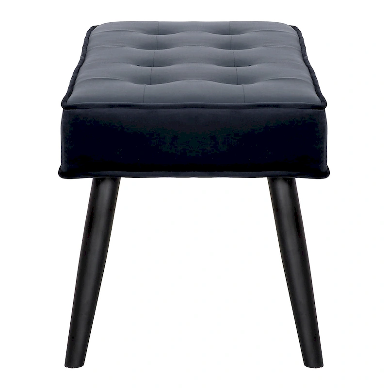 Kipp Velvet Upholstered Button Tufted Bench Ottoman
