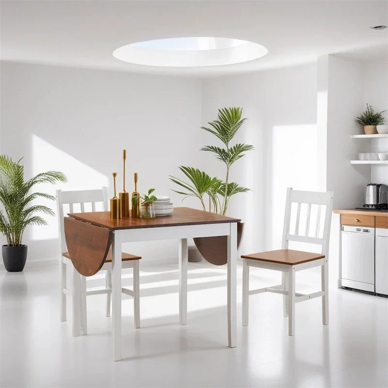 Solid Wood Kitchen Table,Drop Leaf Tables,Folding Dining Table