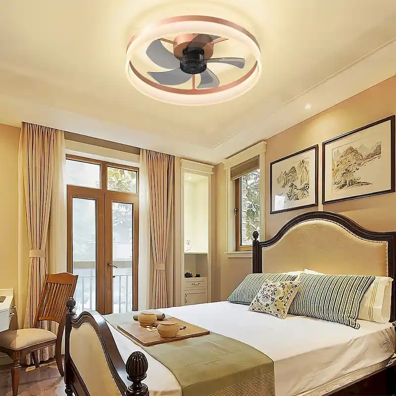 Modern Dimmable LED Recessed Mount Ceiling Fan Light with Remote Control