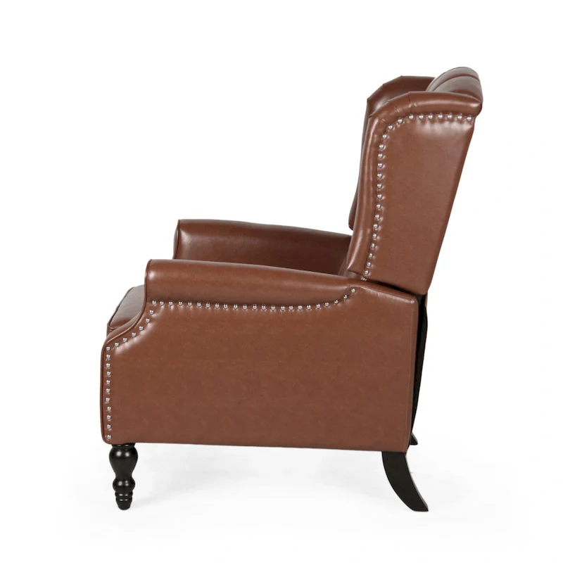 Brown Bonded Leather Recliner Club Chair