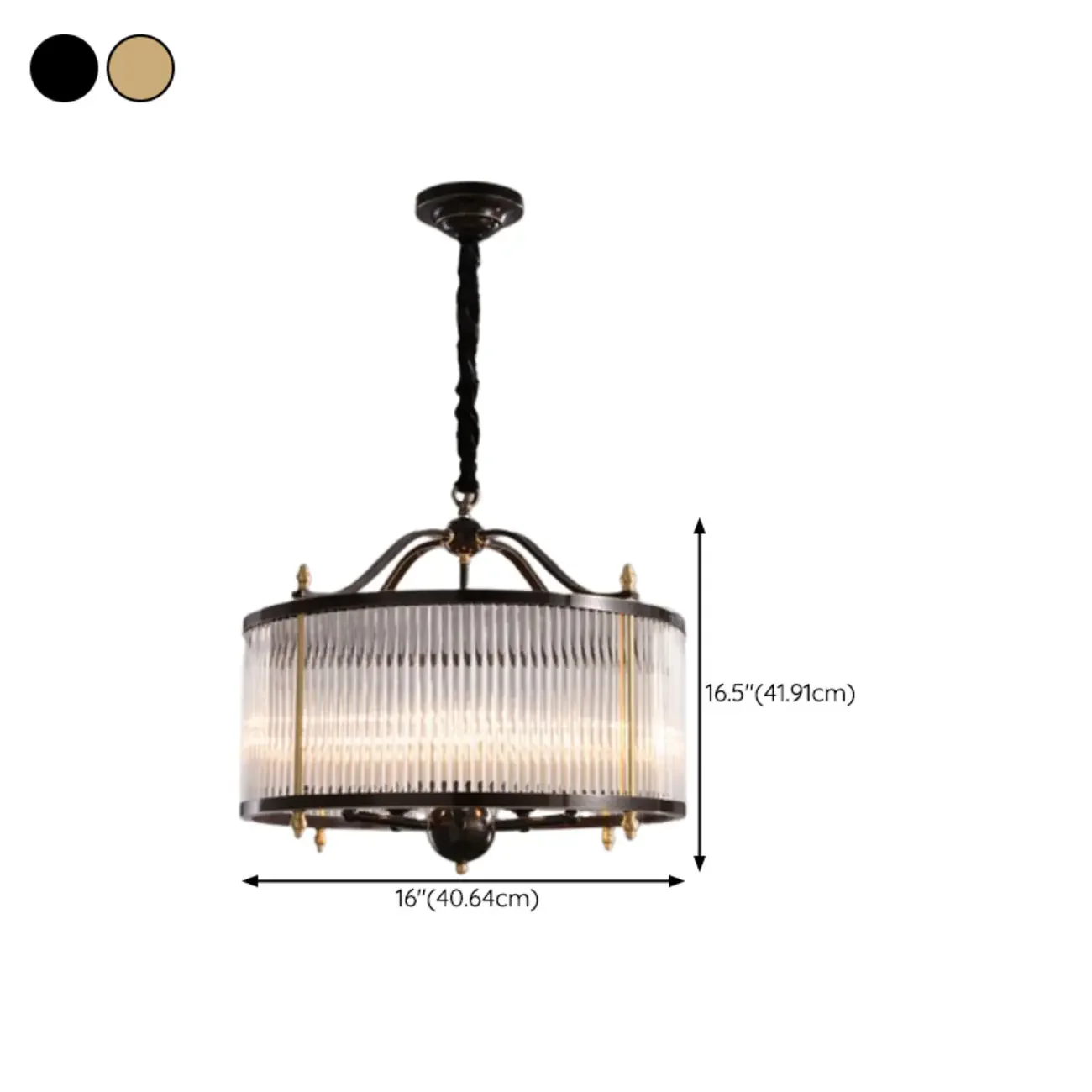 Modern 3-Light Crystal Round Chandelier with Flexible Height