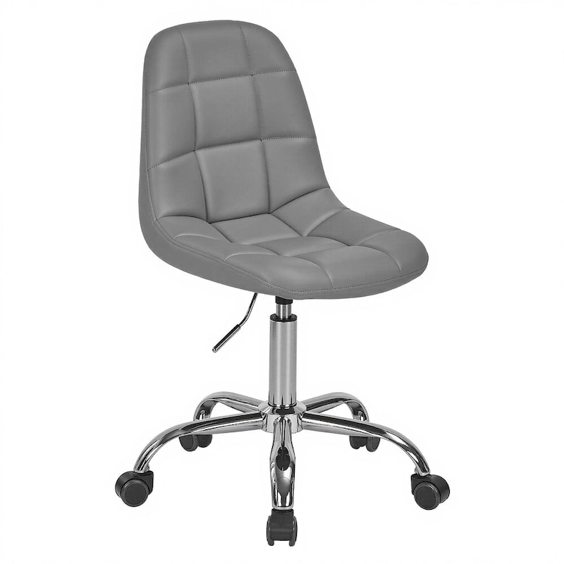 Javlergo Armless Home Office Chair, Height Adjustable Computer Desk Chair with Wheels