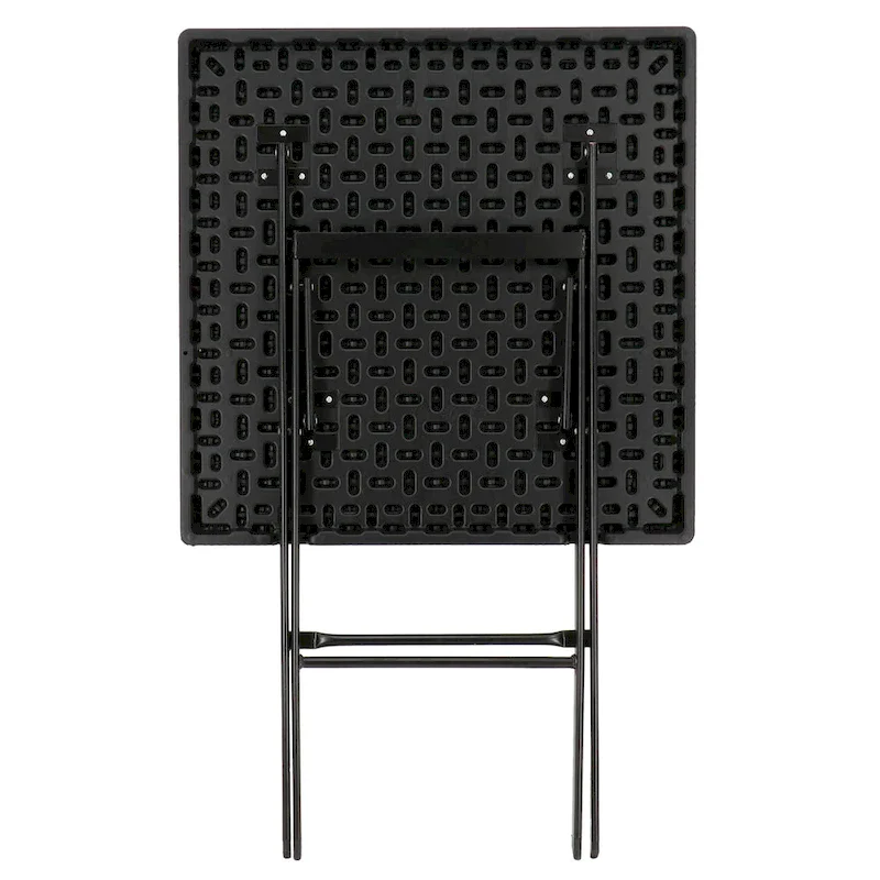 Plastic Rattan Folding Square Table in Black