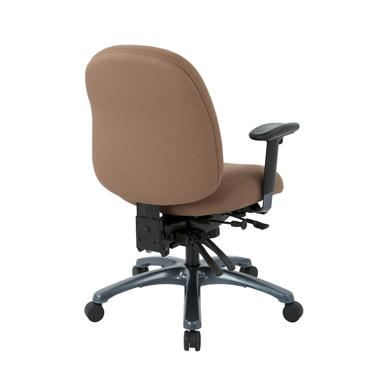 Mid-Back Office Chair, Ratchet Back Adjustment, Seat Slider, Lumbar Support, Adjustable Arms, Titanium Base, Gold Dust / Blue / Taupe / Shale / Jet / Wine / Black, 1-Person Use