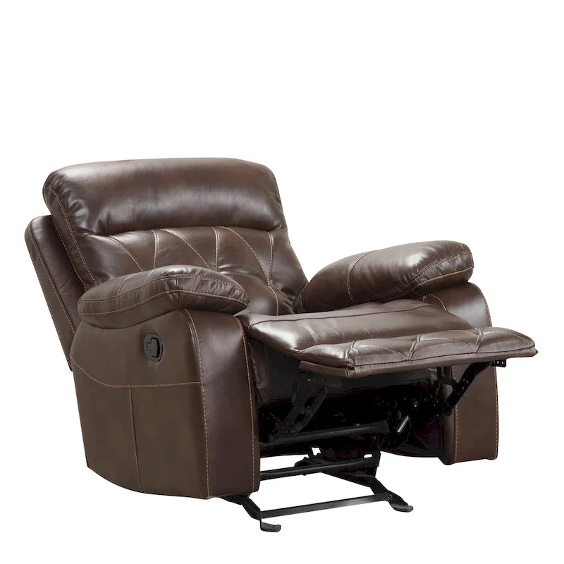 Owen 3-Piece Brown Breathable Leather Manual Reclining Sofa Set