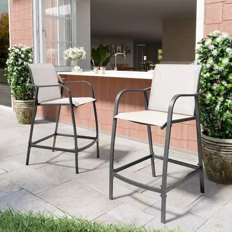 VredHom Outdoor Patio Bar Stools Lightweight Bar Chairs - 21.3 W x 22.5 D x 44 H