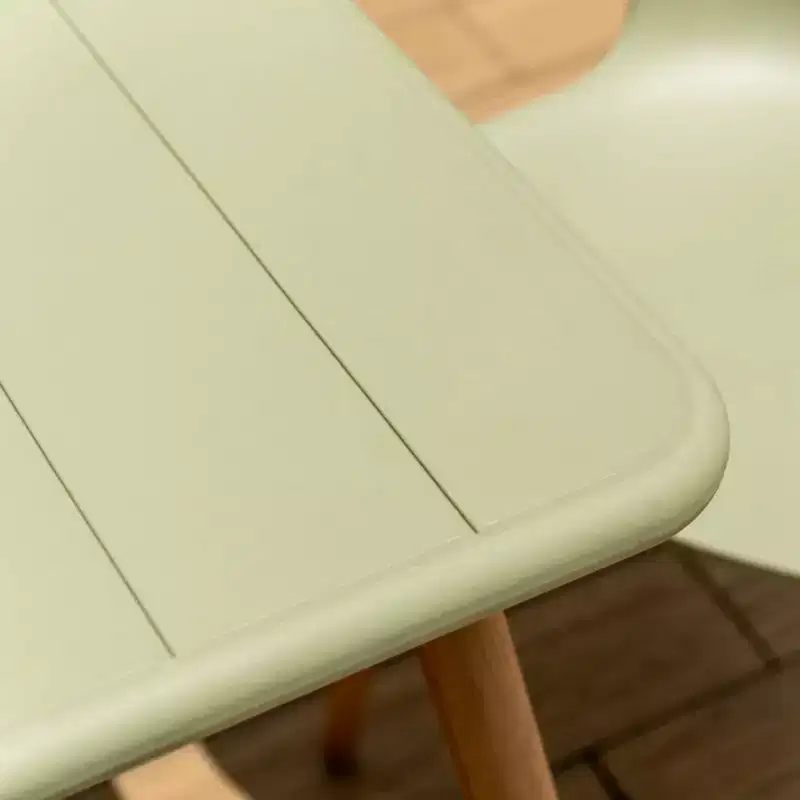 Urban Elements Recycled Resin and Teak Finish Legs Patio Bistro Table Green