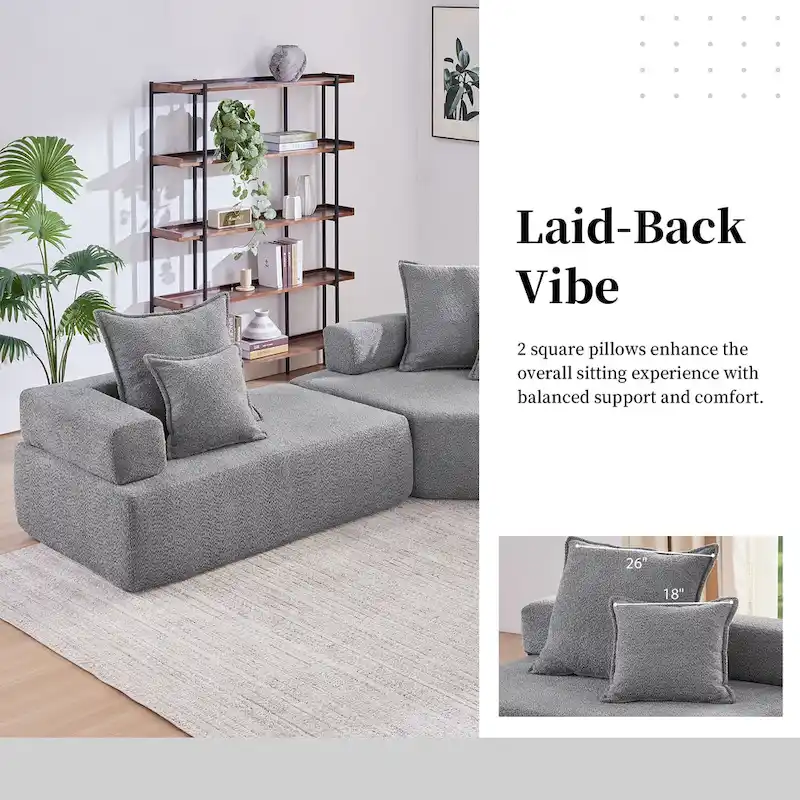 DIY Customization Boucle Upholstered Modular Sectional Sofa