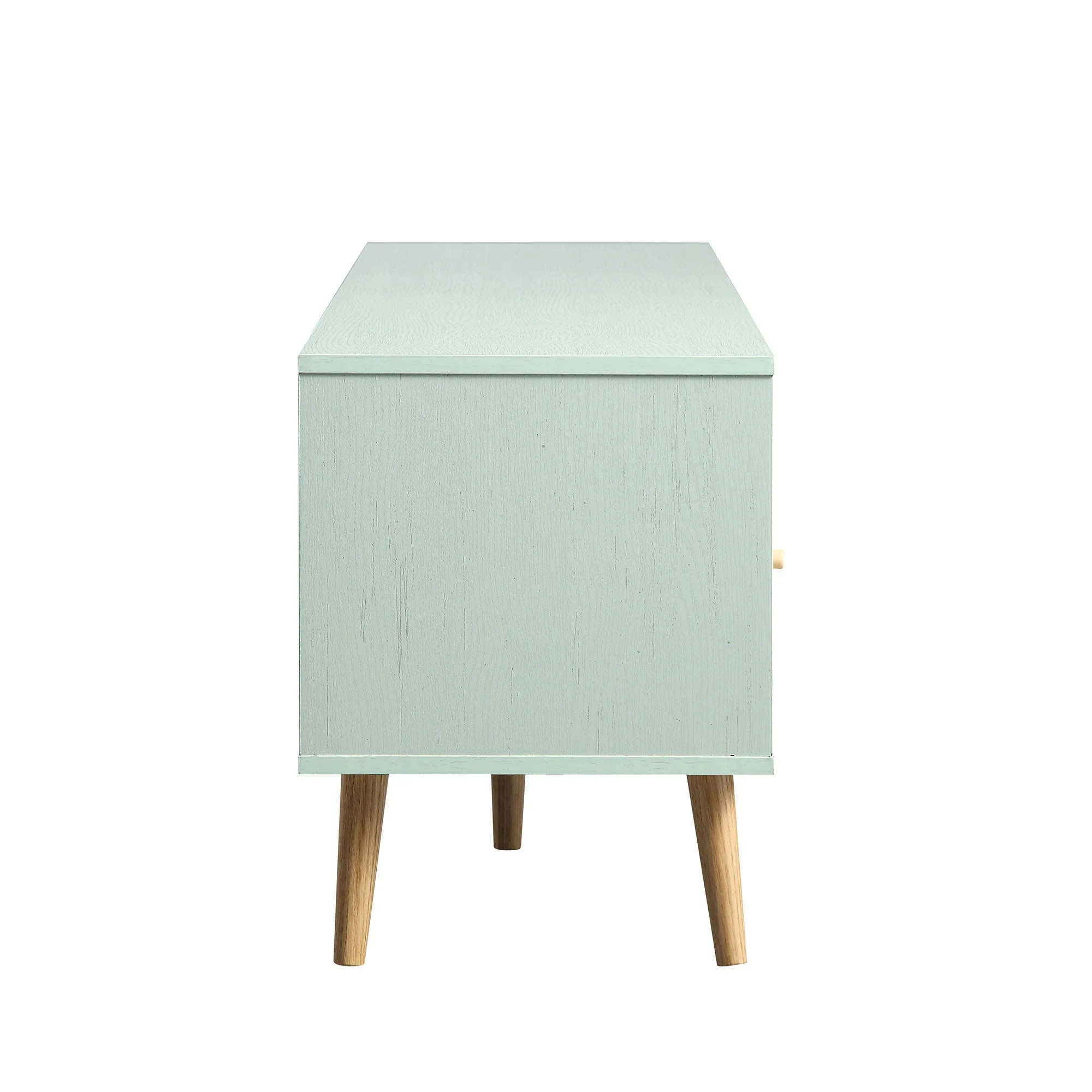 Woven Rattan 63 in. 3-Drawer TV Unit, Mint