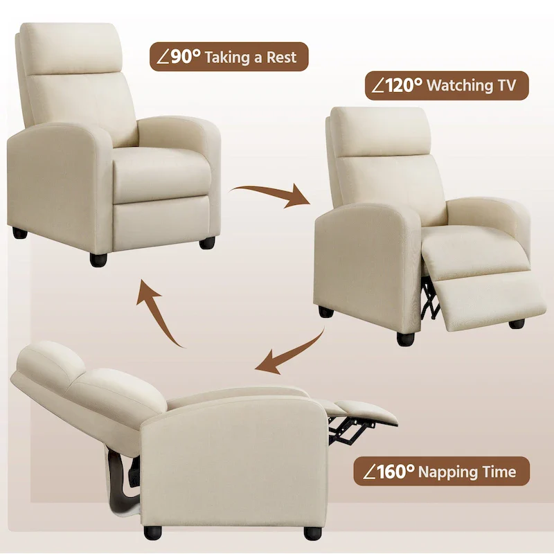 Yaheetech Modern Fabric Recliner Chair