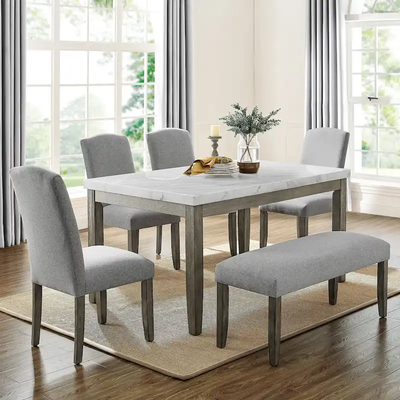 Six-piece dining room furniture set