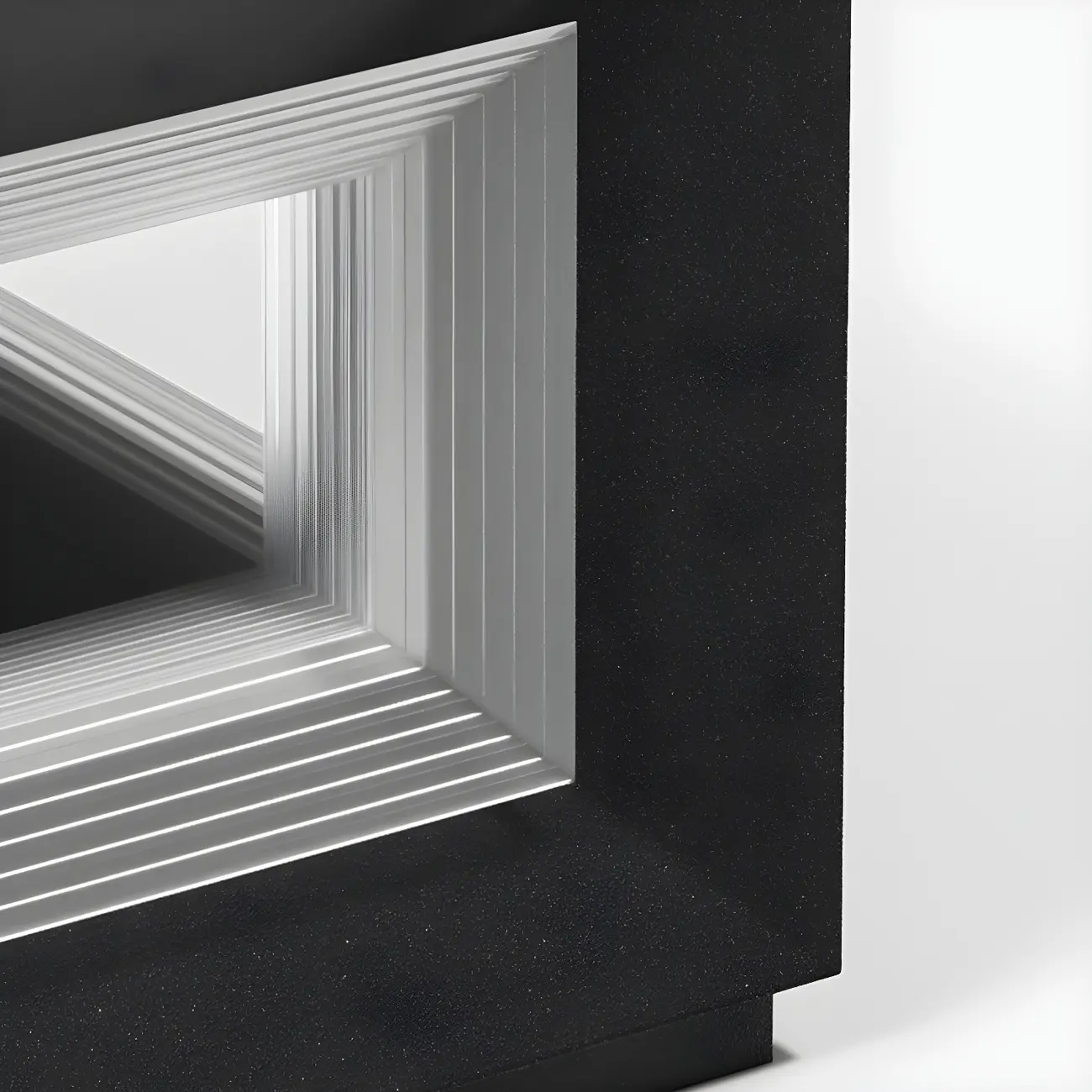 Black Metal Clear Glass Ambient Cubic Post Cap Light