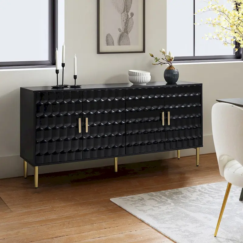 63 Wide Modern Sideboard with Adjustable Shelves by HULALA HOME