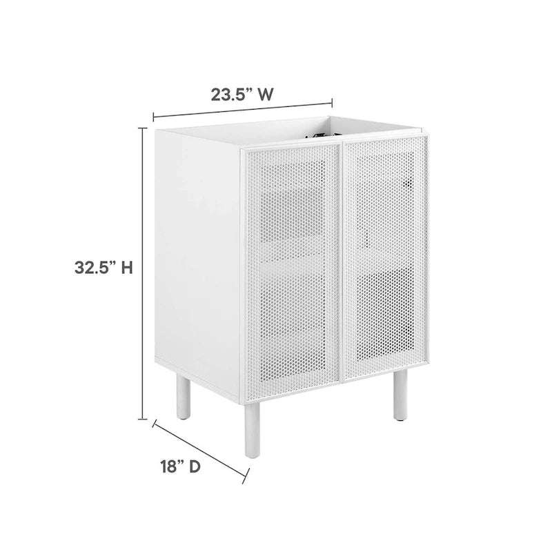 24 Perforated Metal Bathroom Vanity Cabinet (Sink Basin Not Included)