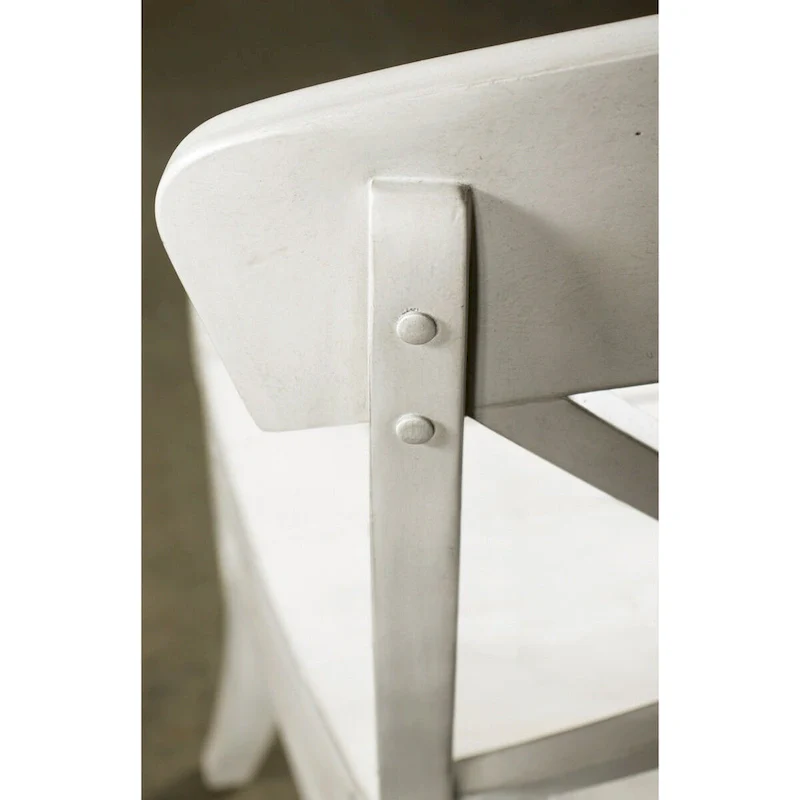 Roundhill Furniture Harola Cross-back Dining Side Chairs in Set of 2, Smoky White Finish