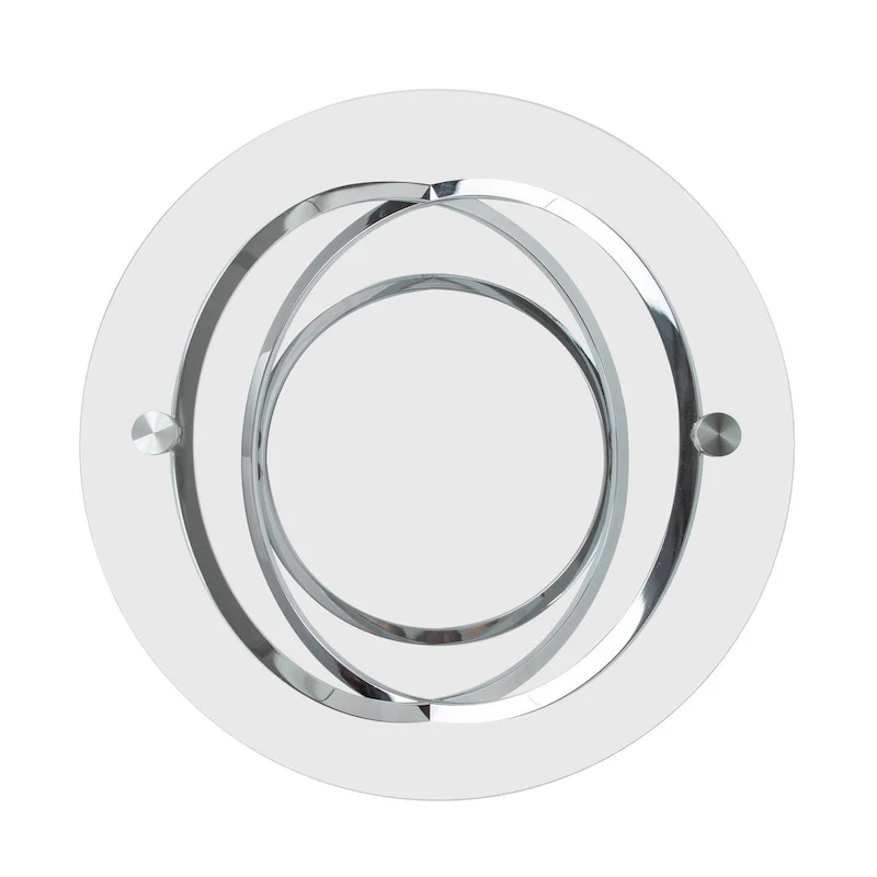 Cross Base Tempered Glass Round Coffee Table