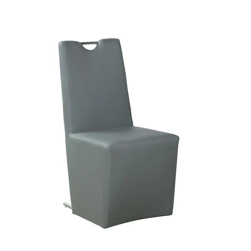 Grey Faux Leather Upholstered Dining Side Chair, Set of 2 – Dining Height