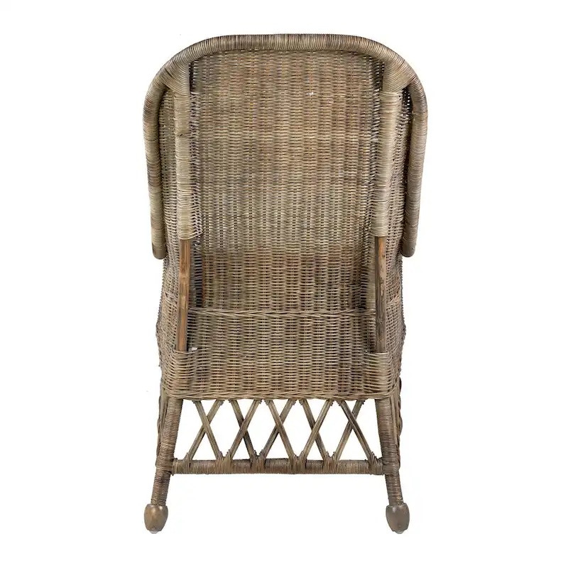 Natural Rattan Cushioned Dining Accent Chair by East at Main