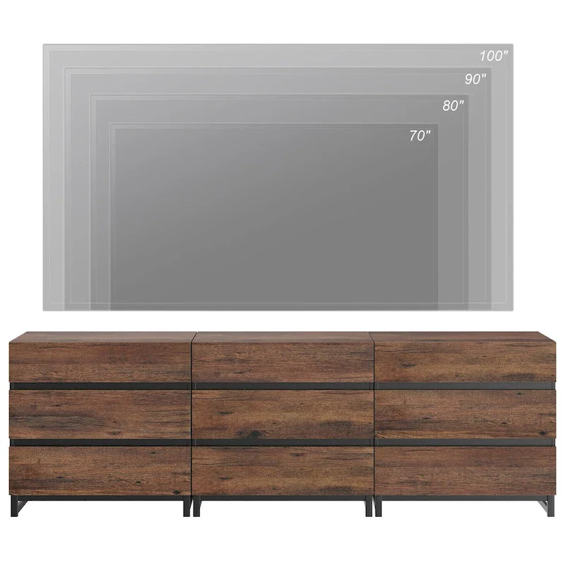 3 in 1 Modern Sideboard with 9 Drawers