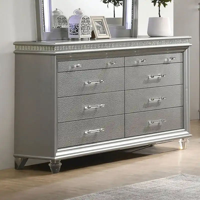 Xian Contemporary 56-inch Wide 8-Drawer Solid Wood Dresser by Furniture of America