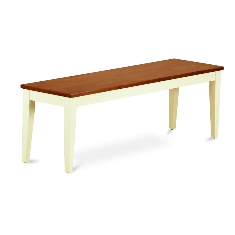 East West Furniture Nicoli Dining Room Bench with Wood Seat, 54x15x17 Inch, (Finish Options)