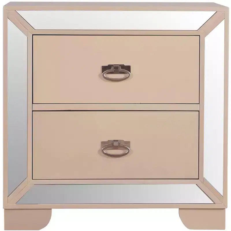 Passion Furniture Hollywood Hills 2-Drawer Nightstand (28 in. H x 28 in. W x 17 in. D)