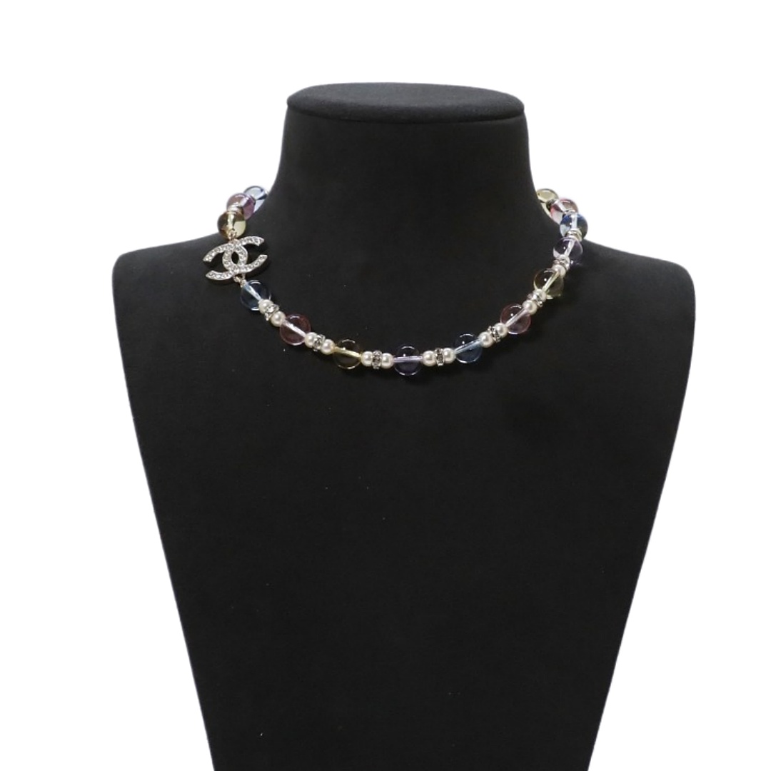 CCN344 Chanel Colorful crystal beads choker necklace - ccjewelryacc