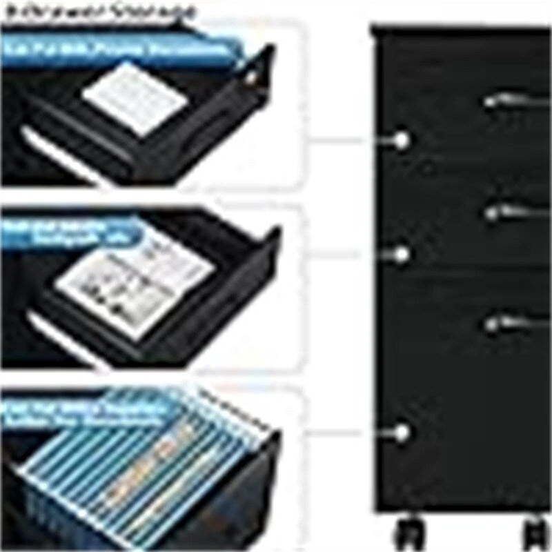 3 Drawer Wood Mobile File Cabinet - 26.5 D x 18.6 W x 6.9 H