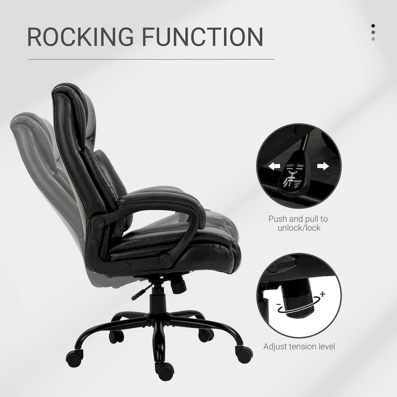 Vinsetto Big and Tall Executive Office Chair 400lbs Computer Desk Chair with High Back PU Leather Ergonomic Upholstery