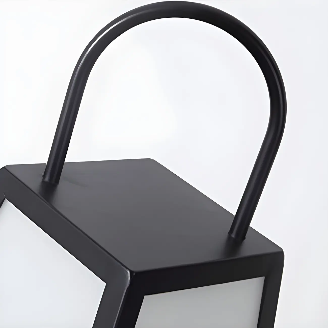 Black Metal Conical Post Cap Light with Handle