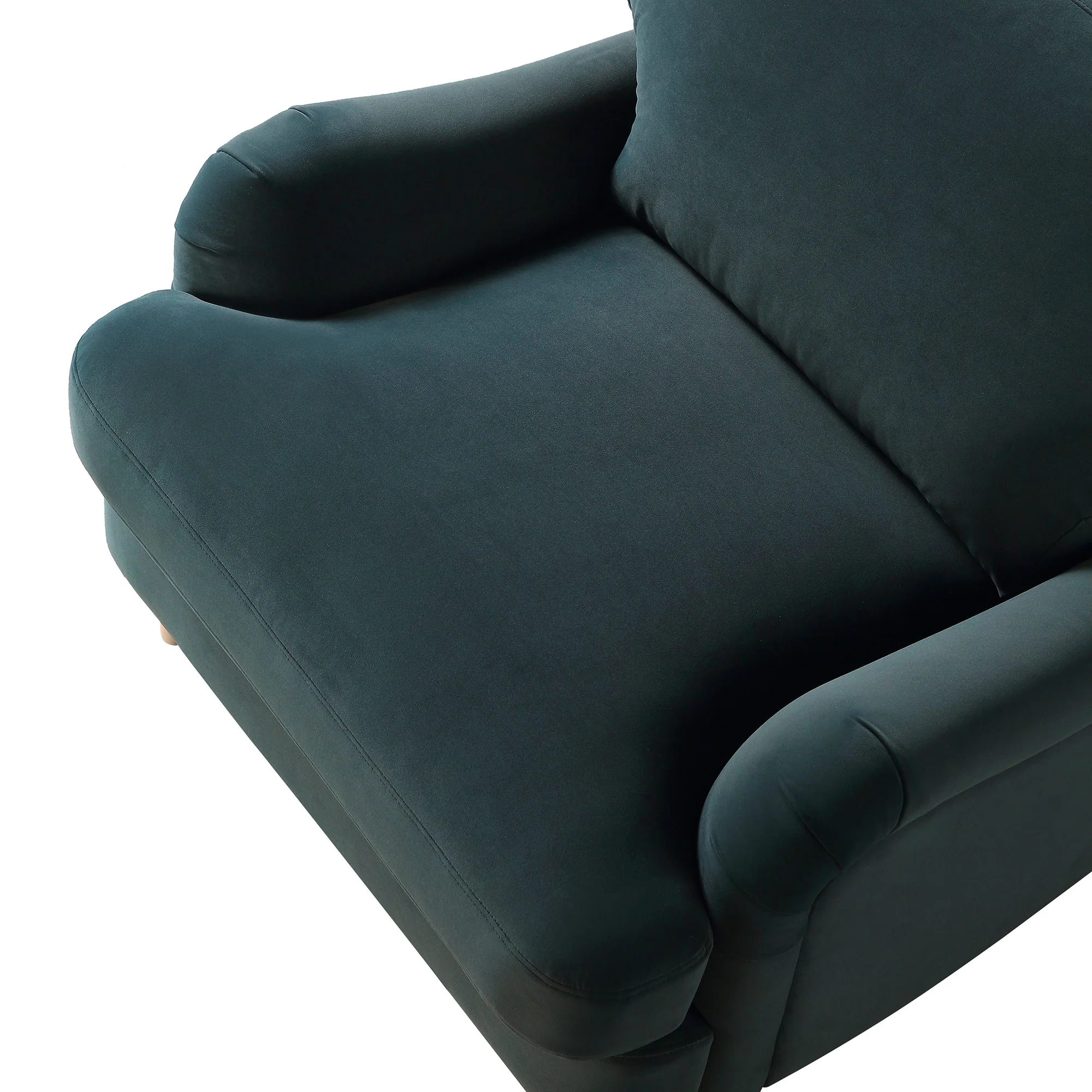 Aegean Blue Velvet Sofa, 1-Seater