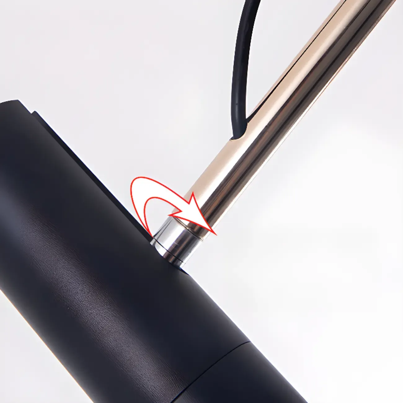 Adjustable Cylindrical Metal Black Hanging Pendant Light