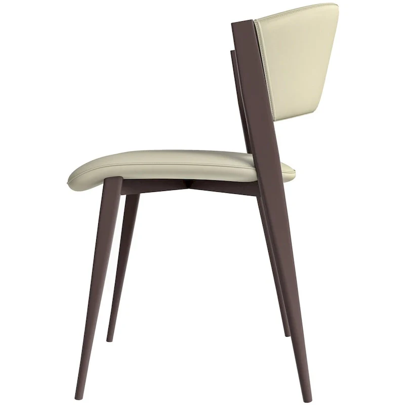 Dining Chair - Black Leather - Metal Legs