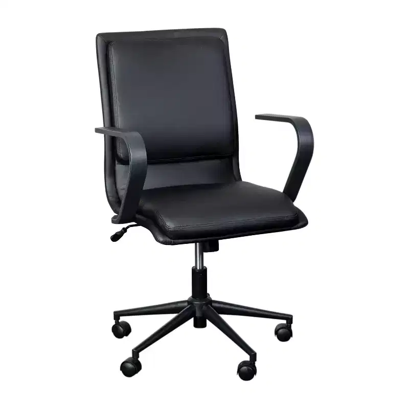 Merrick Lane Mid-Back Home Office Chair with Armrests, Height Adjustable Swivel Seat and Five Star Base
