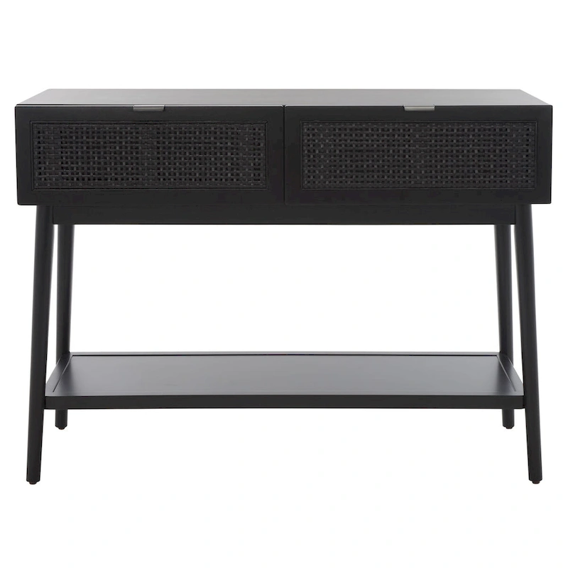SAFAVIEH Capitola 2-Drawer Rattan Console Table - 42 In. W x 14 In. D x 31 In. H - 42Wx14Dx31H