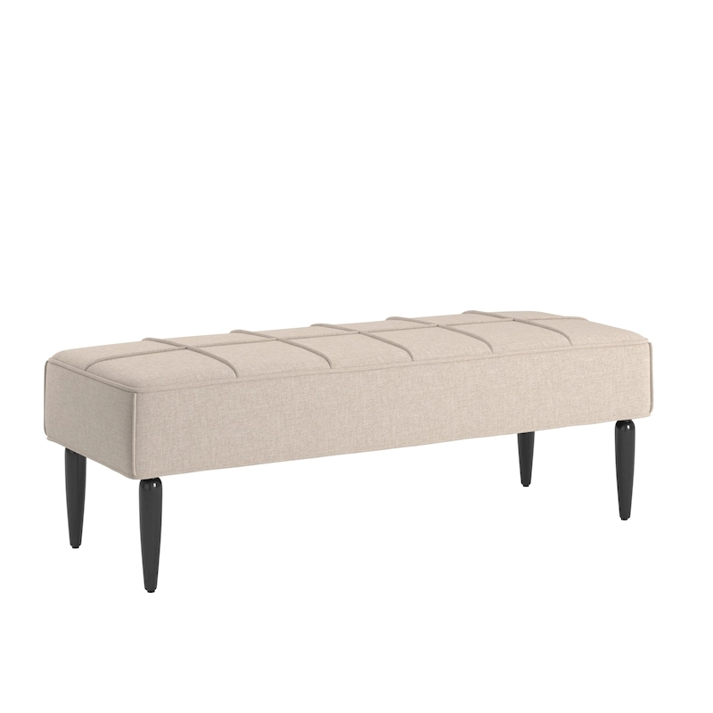 Cassian Black Finish Linen Upholstered Bench by iNSPIRE Q Modern