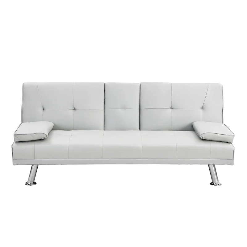 66.1  PVC Loveseat Sofa Bed with Wood Frame and Stainless Legs