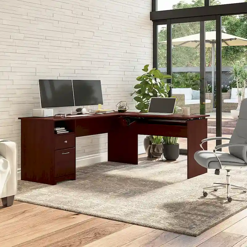 72W 3-position L-shaped Sit to Stand Desk by Bush Furniture