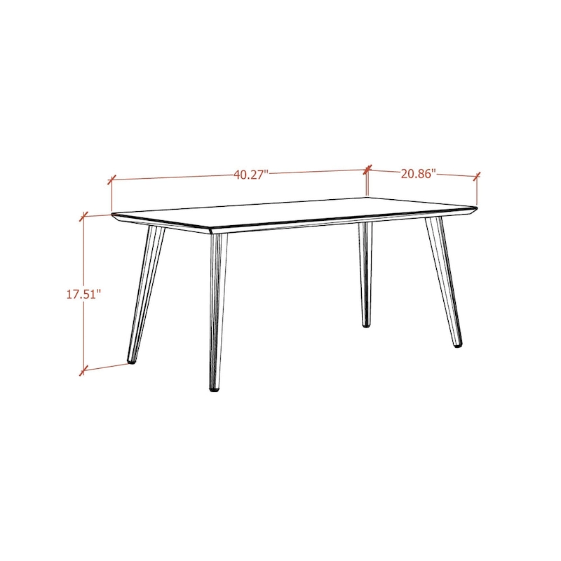 Utopia 17.52 High Rectangle Coffee Table with Splayed Legs