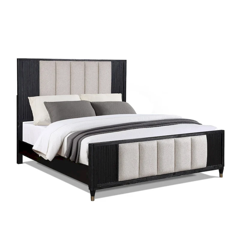 Shelby 4 Piece Black Panel Upholstered Bedroom Set